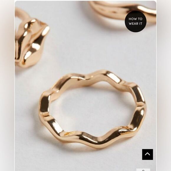 Torrid Hammered Metal Pearl Ring Set - Picture 4 of 7